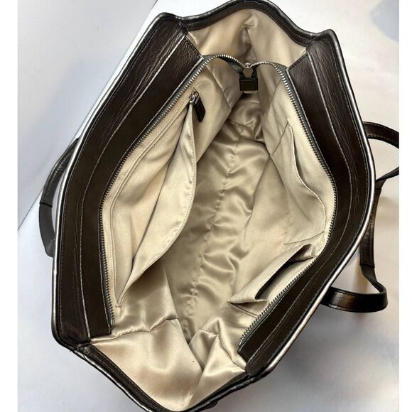 COACH Authentic Tote Carryall Shoulder Bag Purse Snake Print Leather Trim Black - Picture 10 of 11